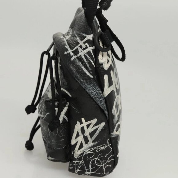 BALENCIAGA Graffiti Explorer Mini Shoulder Bag Bag Black - Picture 3 of 16